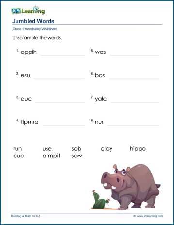 Jumbled Words Worksheets For Grade 1 K5 Learning