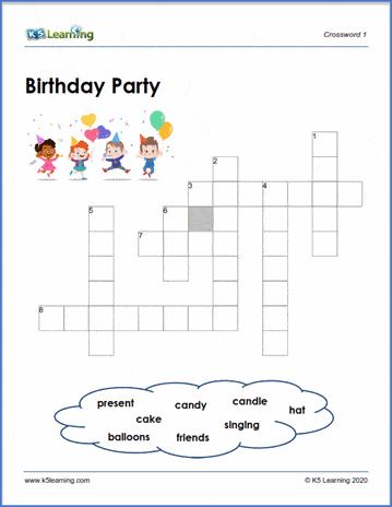 Grade 1 picture crossword