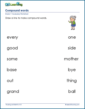 Grade 1 Vocabulary Worksheet - compound words