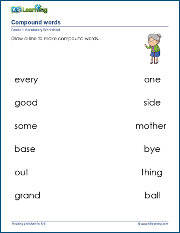 Compound words worksheets for grade 1 | K5 Learning