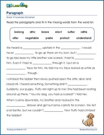 Writing Paragraphs 3rd Grade Worksheet