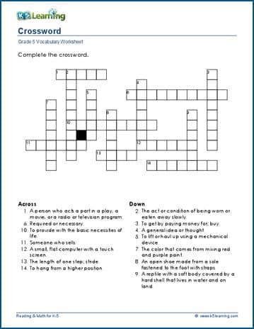 students assignment crossword