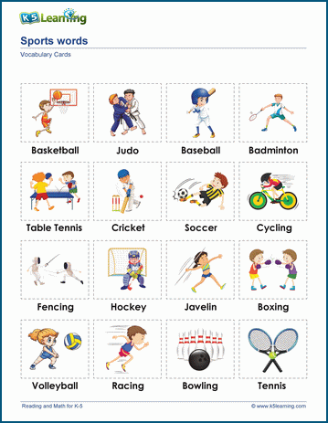  Sports vocabulary