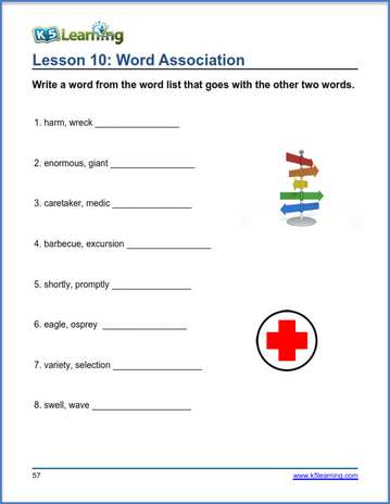 List word association Word associations