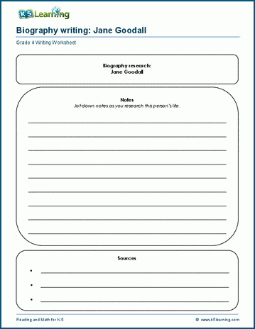 Grade 4 informative writing worksheet