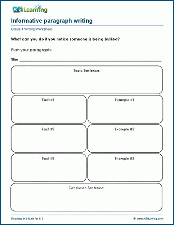 Write informative paragraphs worksheets