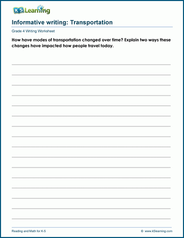 Informative writing prompts worksheets