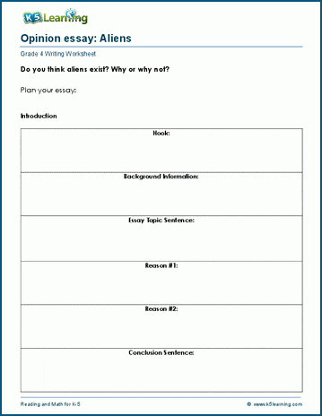 Opinion writing practice worksheets for grade 4