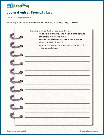 Grade 5 writing worksheet